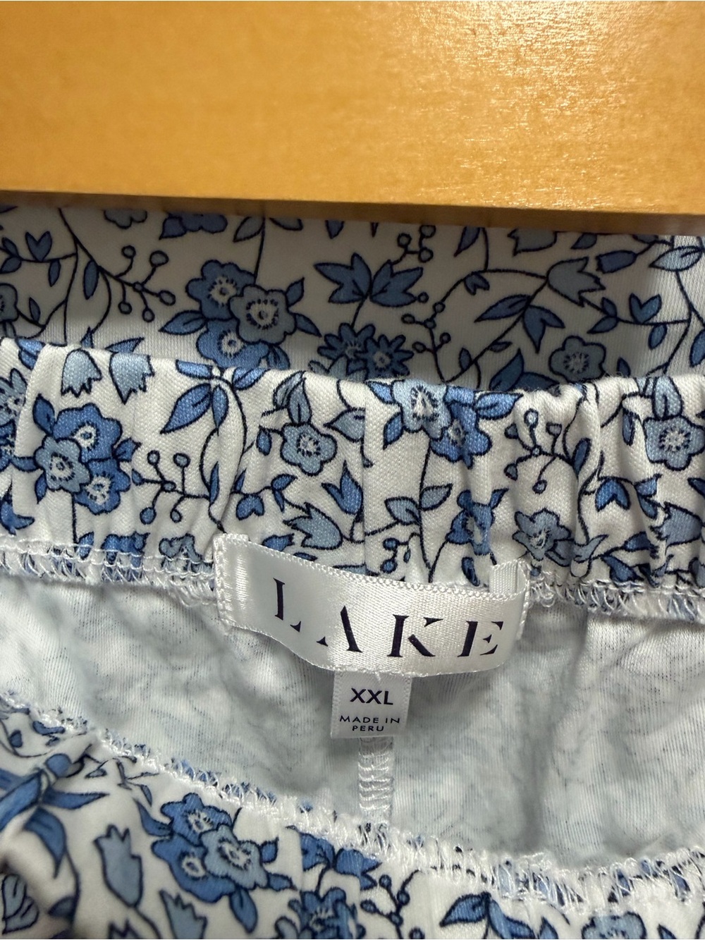 LAKE Pima Crew Shorts Set in Delft Blue Garden Floral Women’s Size XXL - Picture 9 of 12